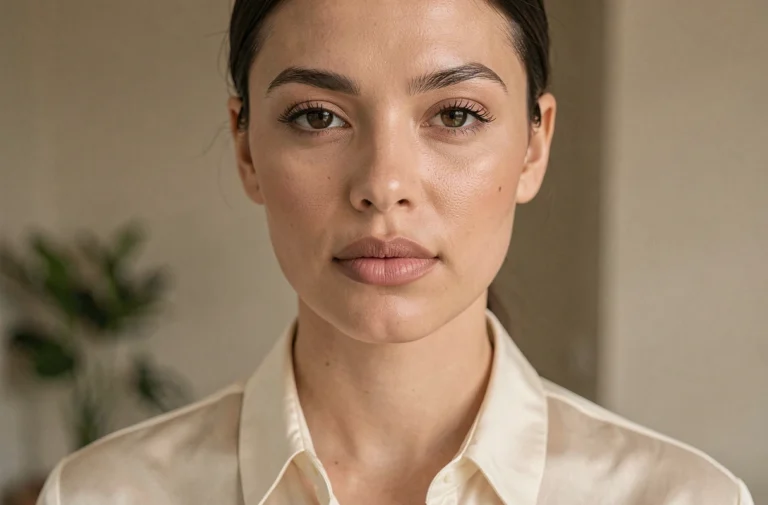 Femme aux lèvres pulpeuses naturelles, portrait rapproché révélant les traits du visage liés à la personnalité